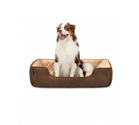 lionto Cama para Perros 2 en 1 con Entrada cómoda, acogedora Cama Reversible para Perros y Gatos, 110x80 cm, cojín para Perros de fácil Limpieza en Apariencia de Ante, marrón/Beige