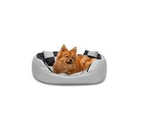lionto Cama para Perros 4 en 1 cojín para Perros Cesta para Perros con cojín Reversible, (S) 65x50 cm Gris/Negro