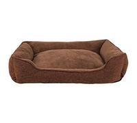lionto Cama Perros Tejida Mezclado cojín Perros Cesta Perros Funda extraíble, (L) 110x80 cm Marrón