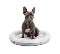 lionto Cama Redonda para Perros cojín para Perros sofá Perros Cama con Forma de Donut, 65 cm Ø Gris