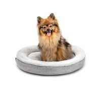 lionto Cama Redonda para Perros cojín para Perros sofá Perros Cama con Forma de Donut, 55 cm Ø Gris