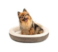 lionto Cama Redonda para Perros cojín para Perros sofá Perros Cama con Forma de Donut, 55 cm Ø Marrón
