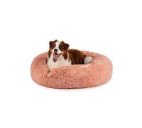 lionto Cama Tipo Donut para Perros y Gatos, Cama Redonda mullida para Mascotas pequeñas y Grandes, Ø 100 cm, cojín Suave de Felpa esponjosa con Relleno Extra Grueso, Rosa