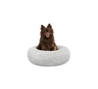 lionto Cama Tipo Donut para Perros y Gatos, Cama Redonda mullida para Mascotas pequeñas y Grandes, Ø 40 cm, cojín Suave de Felpa esponjosa con Relleno Extra Grueso, Gris Claro