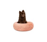 lionto Cama Tipo Donut para Perros y Gatos, Cama Redonda mullida para Mascotas pequeñas y Grandes, Ø 40 cm, cojín Suave de Felpa esponjosa con Relleno Extra Grueso, Rosa