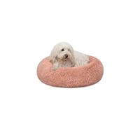 lionto Cama Tipo Donut para Perros y Gatos, Cama Redonda mullida para Mascotas pequeñas y Grandes, Ø 50 cm, cojín Suave de Felpa esponjosa con Relleno Extra Grueso, Rosa