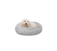 lionto Cama Tipo Donut para Perros y Gatos, Cama Redonda mullida para Mascotas pequeñas y Grandes, Ø 50 cm, cojín Suave de Felpa esponjosa con Relleno Extra Grueso, Gris Claro