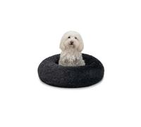 lionto Cama Tipo Donut para Perros y Gatos, Cama Redonda mullida para Mascotas pequeñas y Grandes, Ø 50 cm, cojín Suave de Felpa esponjosa con Relleno Extra Grueso, Gris Oscuro