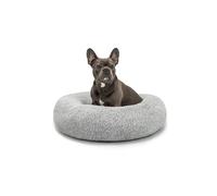 lionto Cama Tipo Donut para Perros y Gatos, Cama Redonda mullida para Mascotas pequeñas y Grandes, Ø 70 cm, cojín Suave de Felpa esponjosa con Relleno Extra Grueso, Gris Claro