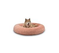 lionto Cama Tipo Donut para Perros y Gatos, Cama Redonda mullida para Mascotas pequeñas y Grandes, Ø 120 cm, cojín Suave de Felpa esponjosa con Relleno Extra Grueso, Rosa