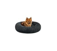 lionto Cama Tipo Donut para Perros y Gatos, Cama Redonda mullida para Mascotas pequeñas y Grandes, Ø 60 cm, cojín Suave de Felpa esponjosa con Relleno Extra Grueso, Gris Oscuro