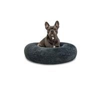 lionto Cama Tipo Donut para Perros y Gatos, Cama Redonda mullida para Mascotas pequeñas y Grandes, Ø 70 cm, cojín Suave de Felpa esponjosa con Relleno Extra Grueso, Gris Oscuro