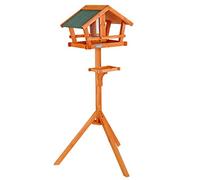 lionto Casa comedero para pájaros Depósito de Comida para pájaros con Techo y Soporte Resistentes a la Intemperie