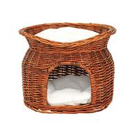 Lionto Cesta de Mimbre para Gatos, Cueva 55x39x43 cm, Marrón