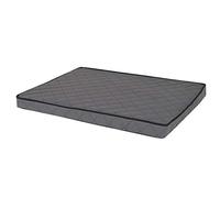 lionto Colchoneta ortopédica para Perros con viscoelástica, Funda de Cuero sintético Lavable, 100x70 cm, Acolchada con Funda extraíble y Base Antideslizante, Gris