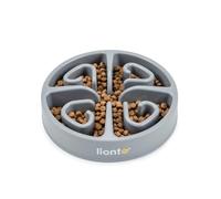 lionto Comedero Anti-voracidad para Perros y Gatos, Ø 30 cm, Altura 7 cm, hasta 1500 g, comedero Antideslizante de plástico Apto para Alimentos, Apto para lavavajillas hasta 100°, Gris Claro