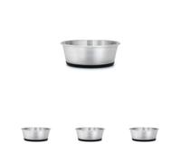 lionto Comedero de Acero Inoxidable, 950 ml, Comedero para Perros con Base de Silicona Antideslizante, Bebedero Inoxidable para Perros y Gatos, Apto para lavavajillas (Paquete de 4)