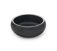 lionto Comedero de Acero Inoxidable para Perros, 360 ml, Comedero con Almohadillas de Silicona Antideslizantes, Bebedero para Perros y Gatos, Curvado, Negro