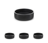 lionto Comedero de Acero Inoxidable para Perros, 825 ml, Bebedero Apto para Alimentos con Almohadillas de Silicona Antideslizantes, Bebedero para Perros y Gatos, Negro (Paquete de 4)