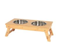 lionto Comedero perros doble regulable comedero mascotas dispensador de pienso