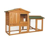 lionto Conejera de Madera caseta Exterior para Mascotas pequeñas cobertizo 147x52x85 cm