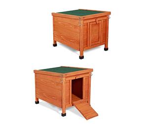 lionto Conejera de Madera caseta Exterior para Mascotas pequeñas cobertizo 43x43x52 cm