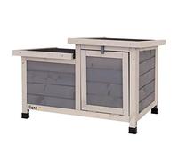 lionto Conejera de Madera caseta Exterior para Mascotas pequeñas cobertizo 70x43x45 cm