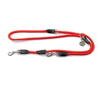 lionto Correa ajustable para perros, correa multifuncional, correa doble, correa para el cuello, robusta, resistente a la intemperie, 200 cm, rojo