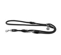 lionto Correa para Perros Regulable y multifunción, 200 cm, Negro | Correa cruzada resistente a la intemperie con mosquetones de acero inoxidable y longitud ajustable para paseos