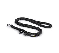 lionto Correa Reflectante para Perros, Ajuste Triple, 200 cm, Negro | Correa de adiestramiento de nailon resistente con mosquetones de acero inoxidable para paseos activos
