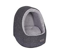 lionto Cueva para Gatos, cojín Reversible, 40 x 35 x 38 cm, Gris Oscuro | Cueva acolchada con cojín reversible y base antideslizante, pensada como rincón tranquilo para gatos en casa