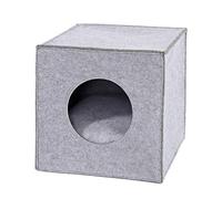 lionto Cueva Fieltro Gatos Cueva Suave Cueva estantería 33x37x33 cm, con Almohada Gris Claro