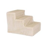lionto Escalera para Mascotas Escalera para Gatos Escalera para Perros con Funda de Felpa 46x36x34 cm, Beige