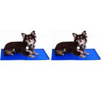 lionto Esterilla de enfriamiento para Mascotas Alfombra refrescante para Mascotas Estera de enfriamiento para Perros, (S) 50x40 cm Azul (Paquete de 2)