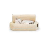 lionto Hamaca de Radiador para Gatos, Cama de Felpa, Beige | El marco metálico estable, la funda de felpa suave y la superficie lavable crean un rincón cálido junto al radiador