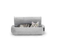 lionto Hamaca de Radiador para Gatos, Cama de Felpa, Gris Claro | El marco metálico estable, la funda de felpa suave y la superficie lavable crean un rincón cálido junto al radiador