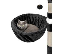 lionto Hamaca Hecha de Felpa Suave para Árbol Escalador para Gatos Diámetro 40 cm, 25 cm Profundidad Negro