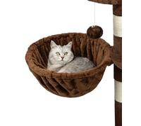 lionto Hamaca Hecha de Felpa Suave para Árbol Escalador para Gatos Diámetro 40 cm, 25 cm Profundidad Marrón