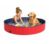lionto Piscina plegable para perros bañera para perros piscina mascotas, Piscina para niños (S) 80 cm