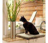 lionto Plataforma para alféizar Plataforma para Gatos Cama para alféizar Plataforma Felina para Ventanas 35x50 cm, Gris Oscuro