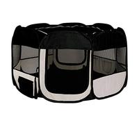 lionto Puppy Run de Tela Oxford para Exteriores Parque para Animales recinto para Cachorros 110 cm Ø Altura 64 cm, Negro/Beige