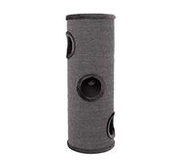 lionto Torre rascadora de sisal con Pelota y Felpa, 100 cm, Gris | Torre estable de Ø 36 cm para gatos pequeños y grandes, con superficies para arañar y varios escondites
