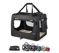 lionto Transportín para Perros Bolsa transportín para Perros Transportín Plegable Autobox Bolsa para Animales pequeños, (M) 60x42x44 cm Negro