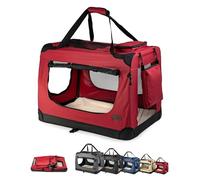lionto Transportín para Perros Bolsa transportín para Perros Transportín Plegable Autobox Bolsa para Animales pequeños, (XXL) 90x61x65 cm Rojo