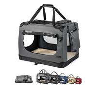lionto Transportín para Perros Bolsa transportín para Perros Transportín Plegable Autobox Bolsa para Animales pequeños, (S) 50x34x36 cm Gris