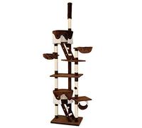 lionto XXL Árbol Rascador Escalador para Gatos Altura Ajustable del Techor 230-250 cm, Marrón/Beige