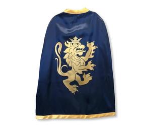 Liontouch - Capa Azul de Caballero Noble, Talla Única, Niños Edades de 3-8 Años | Juguete de Espuma Duradera de Tema Medieval de León Dorado | Accesorio para Disfraces Elegantes y Trajes Reales