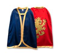 Liontouch - Capa Azul/Roja de Caballero Noble, Talla Única, Niños Edades de 3-8 Años | Juguete de Espuma Duradera de Tema Medieval de León Dorado | Accesorio para Disfraces Elegantes y Trajes Reales