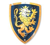 Liontouch - Escudo de Caballero Noble, Azul/Grande | Juguete Medieval de Espuma para Juegos de Imitación para Niños con Tema de León Dorado | Armas Seguras y Armadura de Batalla para Disfraces
