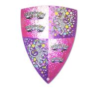 Liontouch - Escudo de Princesa de Cristal, para Niñas Edades de 3-8 Años | Espuma Segura Estilo Medieval Rosa y Plateado de Leona | Armas Seguras y Armadura para Disfraces y Trajes Reales